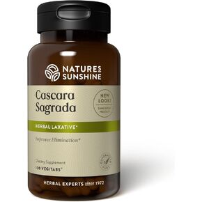 Nature's Sunshine Cascara Sagrada Capsules - Promotes Intestinal Support for a Healthy Colon - 100 Vegitabs (50 Servings) in Saudi Arabia