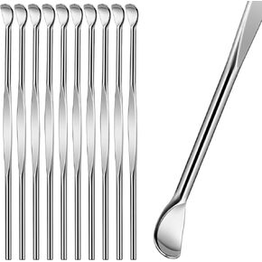 10 قطع من الفولاذ المقاوم للصدأ خلال أذني ملعقة معدنية للأذن، أداة تنظيف شمع الأذن، مجموعة إزالة شمع الأذن in Kuwait