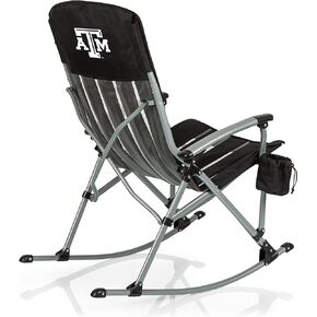 PICNIC TIME NCAA Ole Miss Rebels Outdoor Rocking Camp Chair, XL Heavy Duty Camping Chair for Adults, (Black)