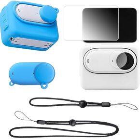 حافظة واقية من السيليكون لكاميرا insta360 GO3 مع ملحقات عدسة زجاجية مقواة (أزرق) in Kuwait