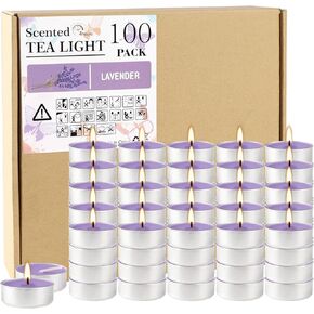 50 عبوة من شموع Tealight المعطرة باللافندر في كوب شفاف، شمعة نذرية من الشمع الأرجواني لأعياد الميلاد وحفلات الزفاف والكنائس والذكرى السنوية والمزيد (8 ساعات) in Saudi Arabia