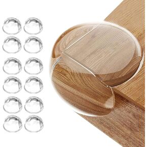 واقيات زوايا الطفل - وسائد زوايا الأثاث مصدات أمان الحواف - وسادة مقاومة للصدمات للأطفال لتغطية حواف طاولة الأثاث الحادة، شفافة (32 × 32 مم، شفاف، 12) in Kuwait