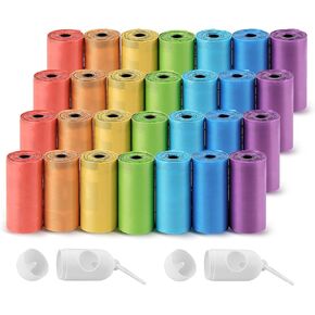 PETOX Poop Bags for Dog (Rainbow),100% Compostable - 38% Biobased Poop Bags, Eco-friendly,Leak Proof,Dog Waste Bags Refill Rolls with 2 Free Dispenser (Unscented) - 12.6x8.7 in - 560 Count in Kuwait