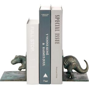 MyGift Dinosaur Bookends, Vintage Cast Iron Tyrannosaurus T-Rex Shaped Design Decorative Book Holder Support, 2 Piece Set in Kuwait