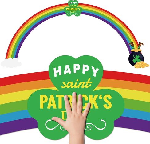 ملصقات جدارية كبيرة من الورق المقوى بتصميم قوس قزح لعيد القديس باتريك بتصميم عبارة Happy St Pats لتزيين المنزل in Saudi Arabia
