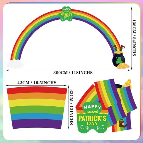 ملصقات جدارية كبيرة من الورق المقوى بتصميم قوس قزح لعيد القديس باتريك بتصميم عبارة Happy St Pats لتزيين المنزل in Saudi Arabia