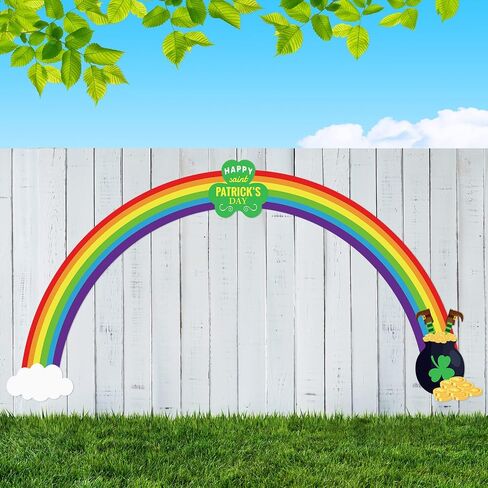 ملصقات جدارية كبيرة من الورق المقوى بتصميم قوس قزح لعيد القديس باتريك بتصميم عبارة Happy St Pats لتزيين المنزل in Saudi Arabia