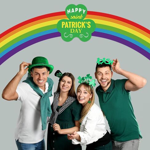 ملصقات جدارية كبيرة من الورق المقوى بتصميم قوس قزح لعيد القديس باتريك بتصميم عبارة Happy St Pats لتزيين المنزل in Saudi Arabia