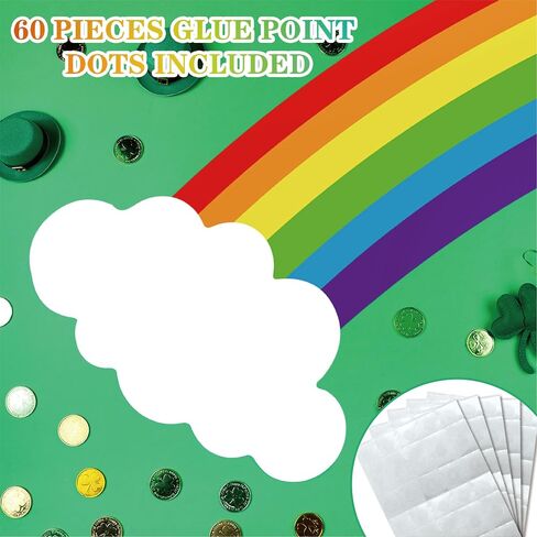 ملصقات جدارية كبيرة من الورق المقوى بتصميم قوس قزح لعيد القديس باتريك بتصميم عبارة Happy St Pats لتزيين المنزل in Saudi Arabia