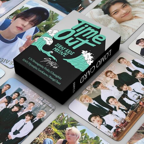 PYAJUU Stray Kids Photocard 55pcs KPOP Straykids TIME OUT ألبوم صور بطاقات Stray Kids LOMO بطاقات Stray Kids TIME OUT بطاقة بريدية هدية للمعجبين in Kuwait