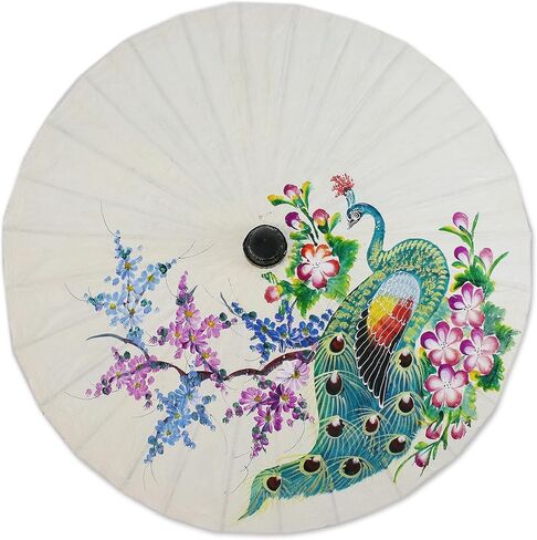 NOVICA Paper Parasol, 26" H x 32.5" Diam, Multicolor in Saudi Arabia