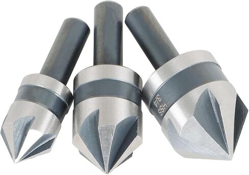 waltyotur 1/4-3/4 Inch HSS Countersink Drill Bit Set for Wood, Metal, Aluminum, Plastic 5 Pieces with Plastic Box in Kuwait