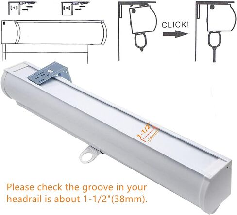 ابوكسون قطعتان من دعامة تثبيت زنبركية بطول 2-11/16 انش، مشابك حامل درابزين للستائر العمودية بنمط حمار وحشي روماني مع طيات 1-1/2 انش (38 ملم) في الحجم للتركيب على الحائط in Kuwait
