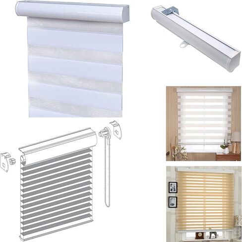 ابوكسون قطعتان من دعامة تثبيت زنبركية بطول 2-11/16 انش، مشابك حامل درابزين للستائر العمودية بنمط حمار وحشي روماني مع طيات 1-1/2 انش (38 ملم) في الحجم للتركيب على الحائط in Kuwait