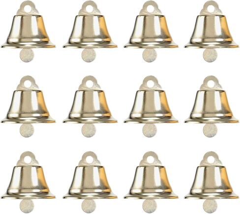 BinaryABC Golden Bell Jingle Bells زينة شجرة عيد الميلاد، معلقات شجرة عيد الميلاد، 45 مم، 12 قطعة (ذهبي) in Kuwait