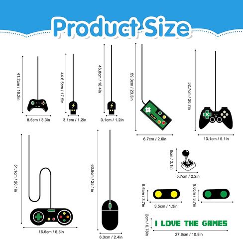 Gaming Wall Decals Glow in The Dark Wall Decals Video Game Zone Wall Stickers Removable Gaming Room Wall Decor Peel and Stick for Boys Kids Bedroom Playroom… (Large Size-Blue) in Kuwait