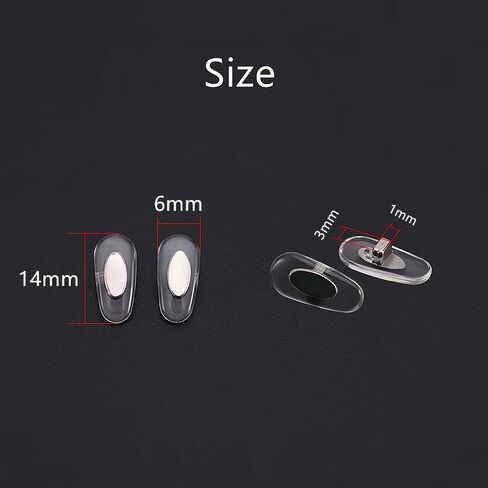 وسادات أنف للنظارات الشمسية، قطعة بديلة للنظارة/إدراج قطعة أنف من النظارات الناعمة، وسادات جسر الأنف المضادة للانزلاق، أجزاء أدوات إصلاح واقيات الأنف للنظارات الشمسية/النظارات وإطارات النظارات (شفاف، 14 مم) in Kuwait