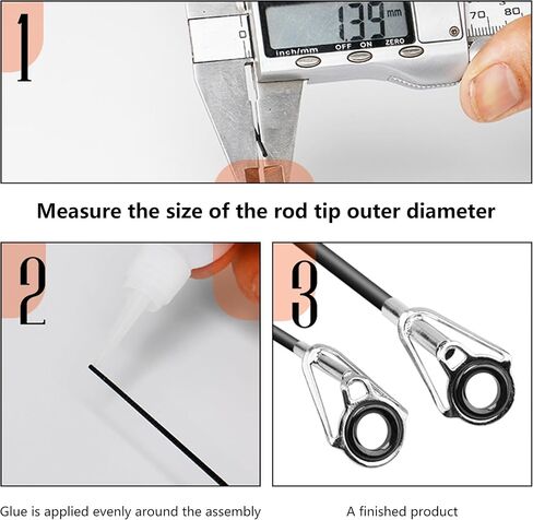 50 جهاز كمبيوتر شخصى 10 أحجام طقم إصلاح نصائح قضيب الصيد استبدال عدة، Restoo الثقيلة الفولاذ المقاوم للصدأ مقاومة للاهتراء السيراميك أدلة حلقة قضيب الصيد نصائح استبدال عدة الثقوب القطب، 50 جهاز كمبيوتر شخصى in Kuwait