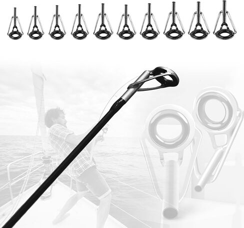 50 جهاز كمبيوتر شخصى 10 أحجام طقم إصلاح نصائح قضيب الصيد استبدال عدة، Restoo الثقيلة الفولاذ المقاوم للصدأ مقاومة للاهتراء السيراميك أدلة حلقة قضيب الصيد نصائح استبدال عدة الثقوب القطب، 50 جهاز كمبيوتر شخصى in Kuwait