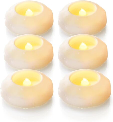 Homemory 24 حزمة أكثر من 100 ساعة من الشموع العائمة عديمة اللهب، 3 بوصات تعمل بالبطارية وامضة مقاومة للماء لمزهريات أسطوانية، قطع مركزية في حفلات الزفاف، والحفلات، وحمام السباحة، والعطلات (أبيض دافئ) in Kuwait
