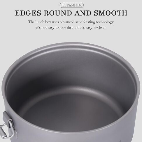 Boundless Voyage 900ml Titanium Canteen Mess Kit with Lid Double-Layer Not Insulated Salad Instant Noodle Bowl Portable for 1 Person Outdoor Camping Household Travel Ti1095T in Saudi Arabia