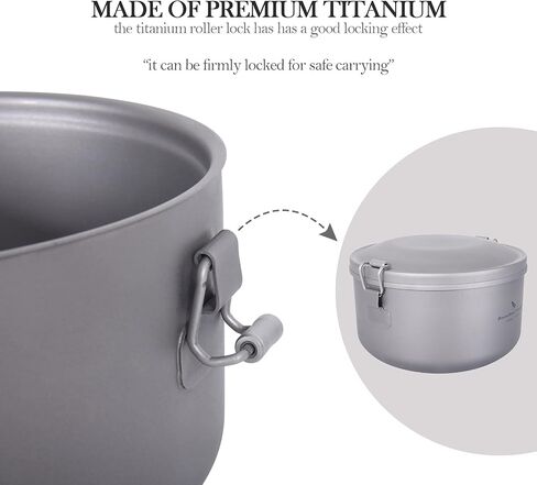 Boundless Voyage 900ml Titanium Canteen Mess Kit with Lid Double-Layer Not Insulated Salad Instant Noodle Bowl Portable for 1 Person Outdoor Camping Household Travel Ti1095T in Saudi Arabia