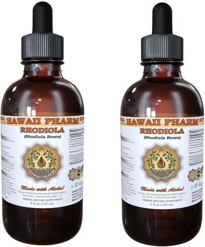 Rhodiola (Rhodiola Rosea) Liquid Extract, Tincture, Herbal Supplement, Hawaii Pharm, Made in USA, 2 fl.oz in Saudi Arabia