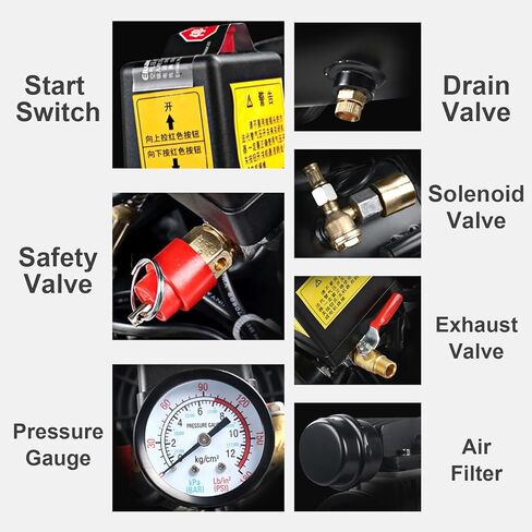 استمتع باداء قوي مع ضاغط الهواء المحمول من هايشيكا | 8 جالون، 1.1 حصان، فائق الهدوء وفعال in Kuwait
