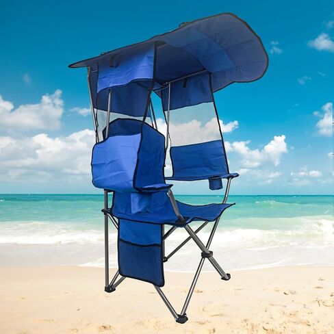MKSY Camping Chair with Canopy Shade with Cup Holder & Carry Bag (Green) in Saudi Arabia