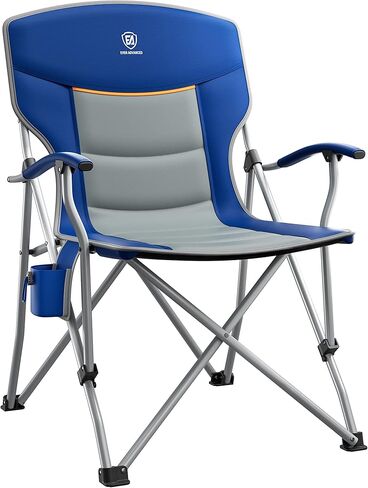 كرسي تخييم قابل للطي من أي وقت مضى مع حامل أكواب وذراع مبطن رباعي، إطار فولاذي قابل للطي خارجي كبير الحجم وشديد التحمل يدعم 300 رطل in Kuwait