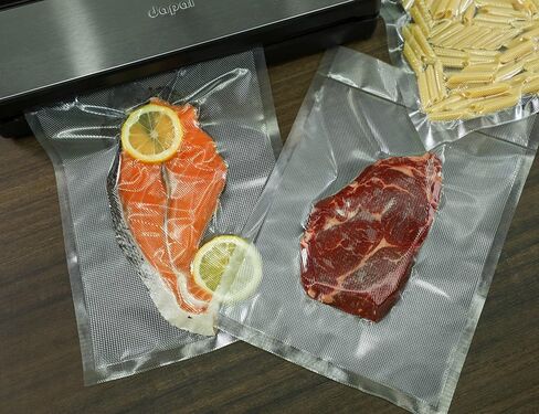 أكياس تفريغ الطعام من كيلوبروب، 200 قطعة بحجم ربع 27.94 سم × 40.64 سم، خالية من مادة BPA، حقيبة غلق الطعام بتفريغ الهواء من الدرجة التجارية، أكياس سميكة منقوشة لتخزين الطعام والطهي بالفيديو in Kuwait