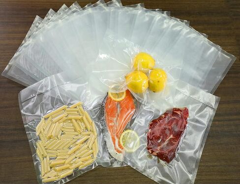 أكياس تفريغ الطعام من كيلوبروب، 200 قطعة بحجم ربع 27.94 سم × 40.64 سم، خالية من مادة BPA، حقيبة غلق الطعام بتفريغ الهواء من الدرجة التجارية، أكياس سميكة منقوشة لتخزين الطعام والطهي بالفيديو in Kuwait