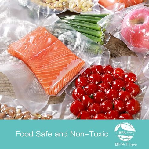 أكياس هابي سيل مانعة للتسرب، 100 لتر، 8 × 12 بوصة، أكياس تخزين الطعام مسبقة القطع، ختم وجبة، خالية من البيسفينول أ، شديدة التحمل، درجة تجارية، فيديو رائع in Kuwait