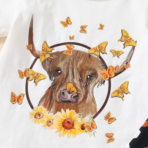 ملابس أطفال بناتي من GRNSHTS ملابس علوية مطبوعة بحروف للفتيات الصغيرات + سراويل سفلية على شكل جرس زهري + رباط رأس 3 قطعة ملابس صيفية in Kuwait