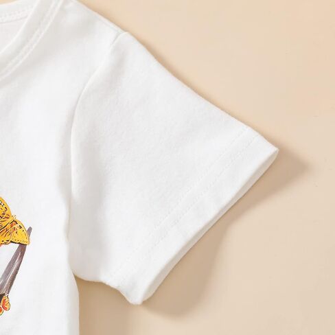 ملابس أطفال بناتي من GRNSHTS ملابس علوية مطبوعة بحروف للفتيات الصغيرات + سراويل سفلية على شكل جرس زهري + رباط رأس 3 قطعة ملابس صيفية in Kuwait