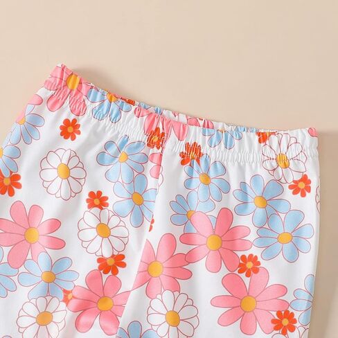 ملابس GRNSHTS للأطفال البنات ملابس علوية قصيرة مطبوعة بالزهور + سراويل مضيئة ملابس سفلية صيفية للفتيات الصغيرات in Kuwait