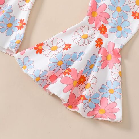 ملابس GRNSHTS للأطفال البنات ملابس علوية قصيرة مطبوعة بالزهور + سراويل مضيئة ملابس سفلية صيفية للفتيات الصغيرات in Kuwait