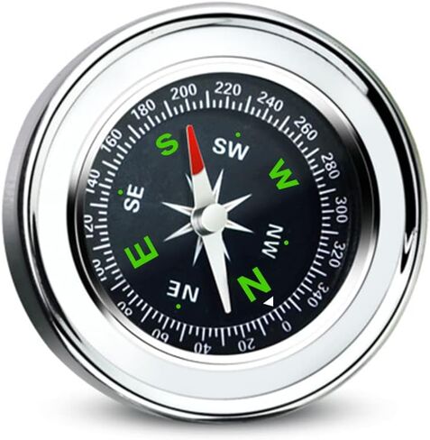 بوصلة معدنية عتيقة من الستانلس ستيل عالية الدقة ومحمولة للسفر والتخييم والمشي لمسافات طويلة وركوب القوارب in Kuwait