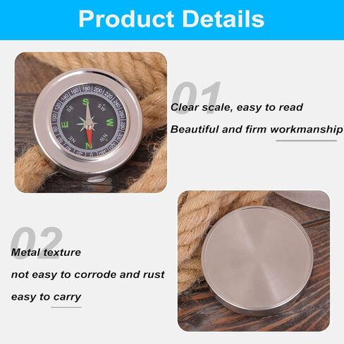 بوصلة معدنية عتيقة من الستانلس ستيل عالية الدقة ومحمولة للسفر والتخييم والمشي لمسافات طويلة وركوب القوارب in Kuwait