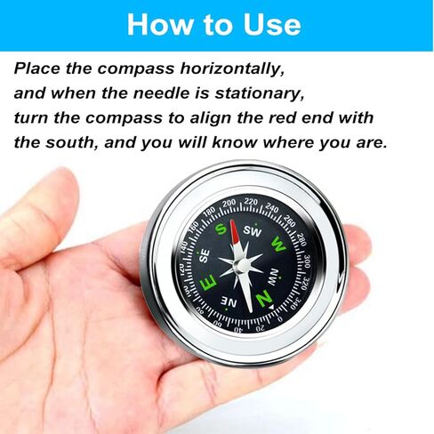 بوصلة معدنية عتيقة من الستانلس ستيل عالية الدقة ومحمولة للسفر والتخييم والمشي لمسافات طويلة وركوب القوارب in Kuwait