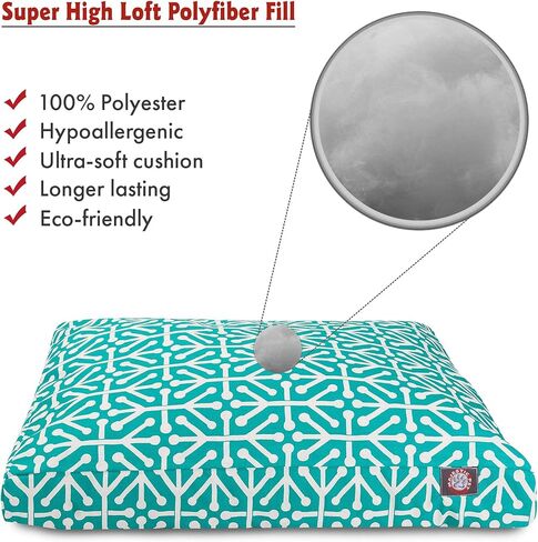 سرير كلب كبير مستطيل الشكل للاستخدام الداخلي والخارجي من باسيفيك أروبا مع غطاء قابل للإزالة والغسل من Majestic Pet Products Medium in Kuwait