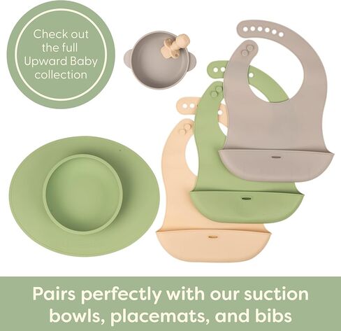 طقم أكواب سيليكون مكونة من قطعتين من UpwardBaby - كوب مفتوح للأطفال الانتقالي من الزجاجة + أكواب للأطفال الصغار سهلة الإمساك ومضادة للانسكاب لعمر سنة واحدة + كوب سيليكون مونتيسوري لمستلزمات الفطام للأطفال آمنة للاستخدام في غسالة الأطباق (أخضر) in Kuwait