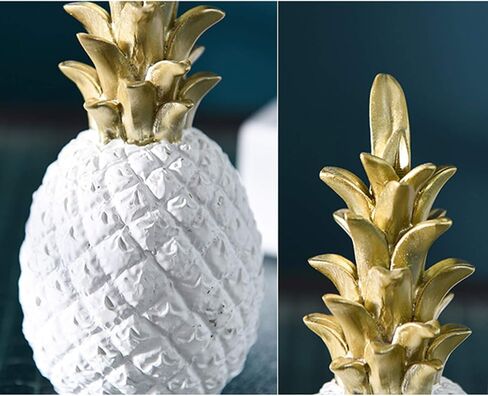 Resin Pineapple Figurine Room Decor, 3 pcs Faux Fruit Ornament Realistic Pineapple Props, Creative Pineapple Ornaments Crafts for Home Kitchen Wedding Photography Decor(White L, M, S) in Saudi Arabia