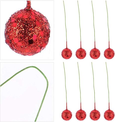 EXCEART زهور عيد الميلاد الاصطناعية 50pcs التوت الاصطناعي يختار ينبع وهمية الشتاء عيد الميلاد التوت ديكور فو هولي التوت فروع لعيد الميلاد اكليلا من الزهور عطلة ديكور المنزل الذهبي عيد الميلاد وهمية التوت in Kuwait