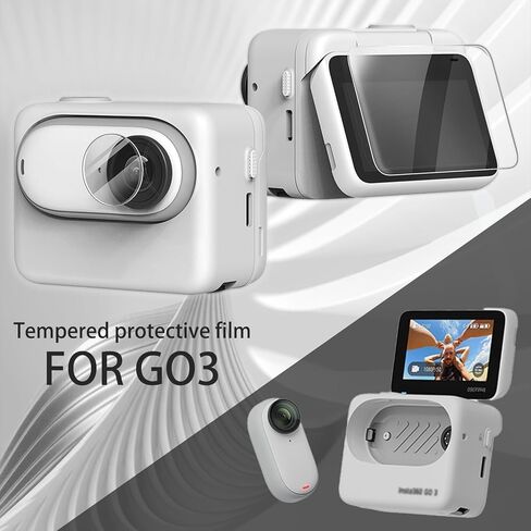 حافظة واقية من السيليكون لكاميرا insta360 GO3 مع ملحقات عدسة زجاجية مقواة (أزرق) in Kuwait