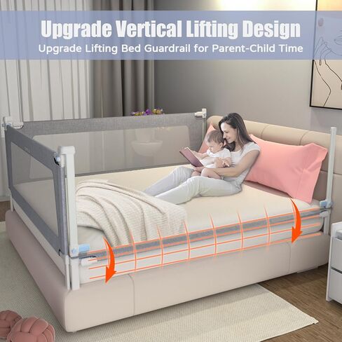 Upgrade Bed Rail for Toddlers, Extra Long Toddler Bed Rails, Height Adjustable Baby Bed Rail Guard, Bed Rails for Queen King Full Twin Mattress, with Child Safety Lock, (1 Side, 79") in Kuwait