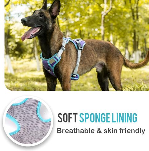 WENDISI عدم سحب الكلب تسخير، عاكس سترة الكلب تسخير مع الأمام والخلف 2 مقاطع المقود، أكسفورد الحيوانات الأليفة تسخير قابل للتعديل لينة مبطن الكلب سترة مع مقبض تحكم سهل للكلاب الصغيرة والمتوسطة الكبيرة in Kuwait