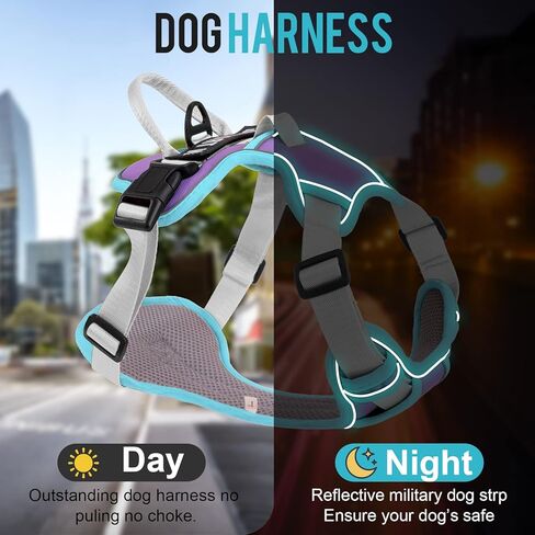 WENDISI عدم سحب الكلب تسخير، عاكس سترة الكلب تسخير مع الأمام والخلف 2 مقاطع المقود، أكسفورد الحيوانات الأليفة تسخير قابل للتعديل لينة مبطن الكلب سترة مع مقبض تحكم سهل للكلاب الصغيرة والمتوسطة الكبيرة in Kuwait