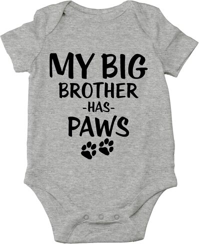 AW Fashions My Big Brother Has Paws - Animal Lover - Cute One-Piece Infant Baby Bodysuit in Saudi Arabia