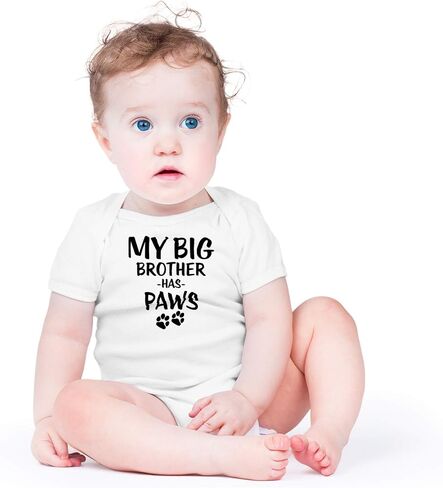 AW Fashions My Big Brother Has Paws - Animal Lover - Cute One-Piece Infant Baby Bodysuit in Saudi Arabia